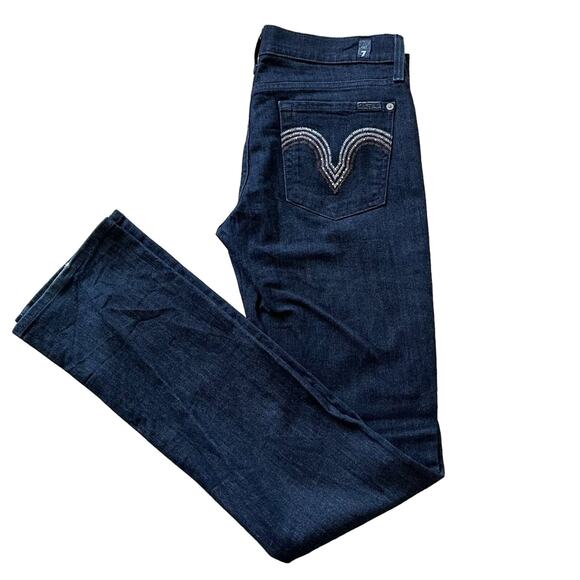 7 Dark Wash Straight Leg Jeans 29 - Picture 1 of 13